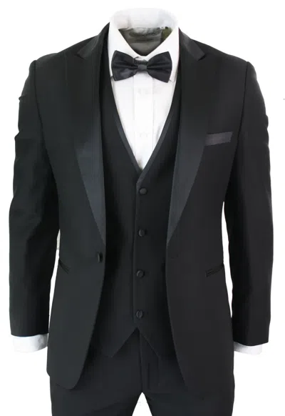 Paul Andrew Regent 3 Piece Black Classic Tuxedo Suit
