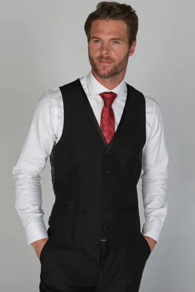 Paul Andrew Regent Classic Wedding Waistcoat In Black