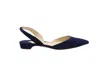 Paul Andrew Rhea 15 Slingback Sandals In Navy Blue Suede In Blue