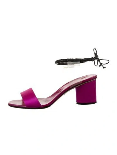Pre-owned Paul Andrew Satin Sandals In Purple