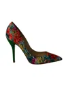 Paul Andrew Shakti Pumps In Floral Print Silk And Suede In Multi