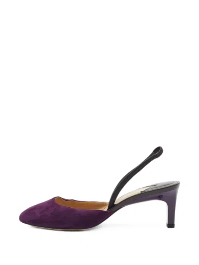 Pre-owned Paul Andrew Slingback Heeled Pumps In Purple