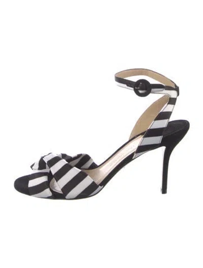 Pre-owned Paul Andrew Striped Sandals In Black