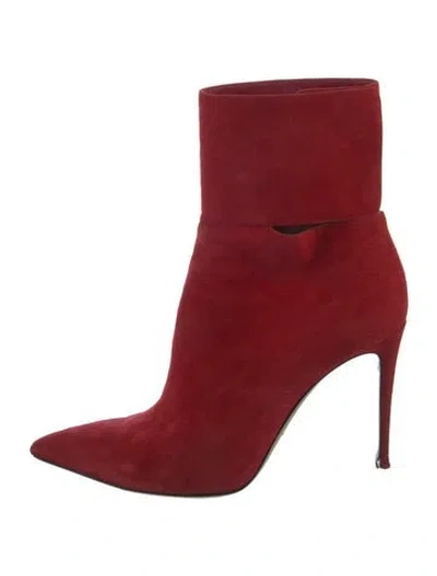 Pre-owned Paul Andrew Suede Boots In Red