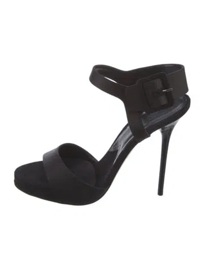 Pre-owned Paul Andrew Suede D'orsay Pumps In Black