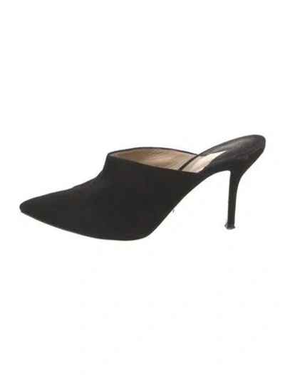 Pre-owned Paul Andrew Suede Mules In Black
