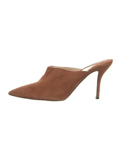 Pre-owned Paul Andrew Suede Mules In Brown