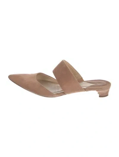 Pre-owned Paul Andrew Suede Mules In Neutral