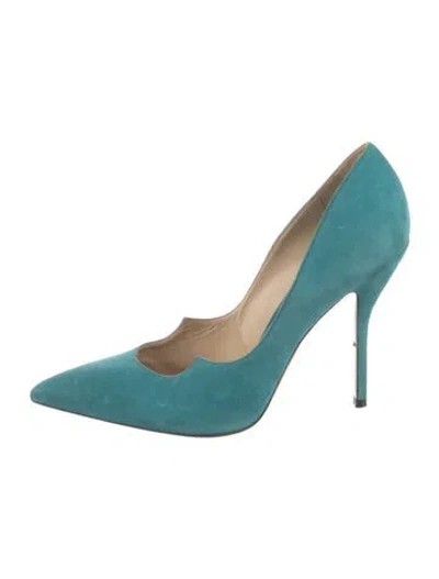 Pre-owned Paul Andrew Suede Pumps In Green