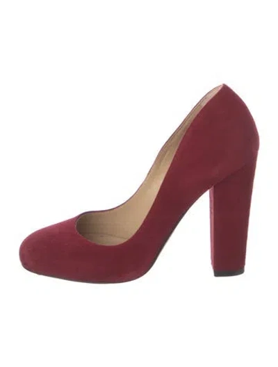 Pre-owned Paul Andrew Suede Pumps In Red
