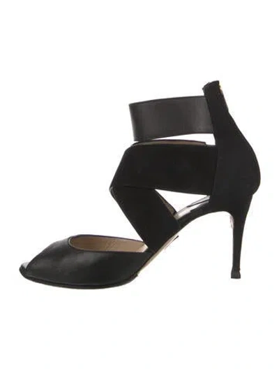 Pre-owned Paul Andrew Suede Sandals In Black