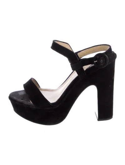 Pre-owned Paul Andrew Suede Sandals In Black