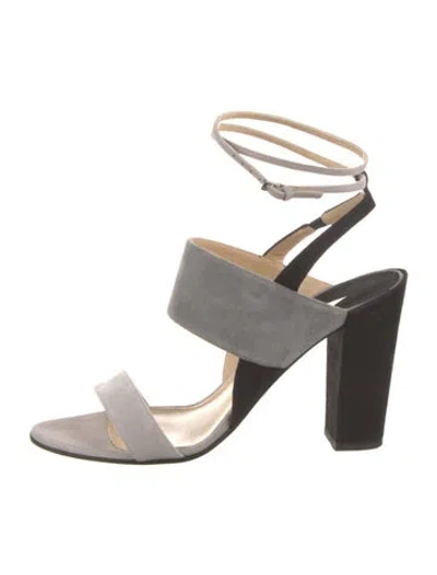 Pre-owned Paul Andrew Suede Sandals In Black/grey
