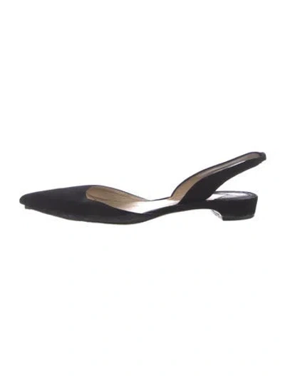Pre-owned Paul Andrew Suede Slingback Flats In Black