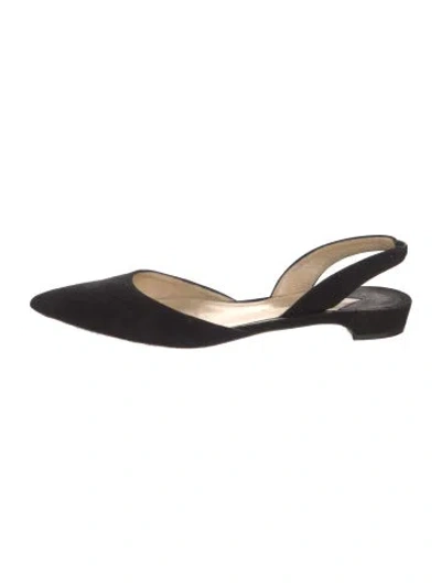 Pre-owned Paul Andrew Suede Slingback Flats In Black