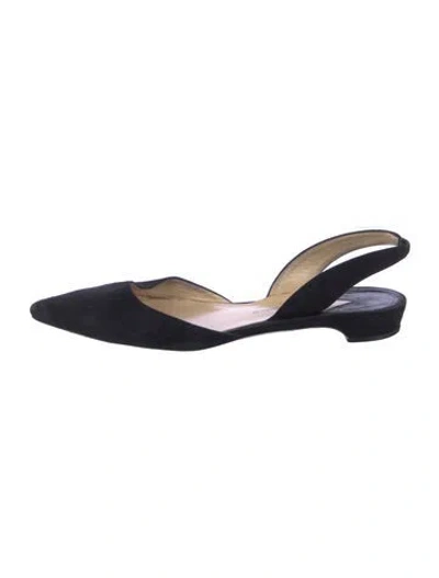 Pre-owned Paul Andrew Suede Slingback Flats In Blue