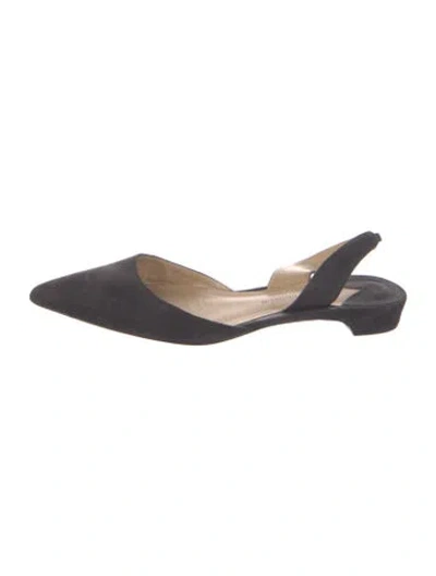 Pre-owned Paul Andrew Suede Slingback Flats In Grey