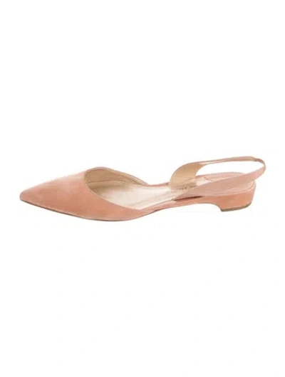 Pre-owned Paul Andrew Suede Slingback Flats In Neutral