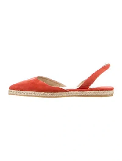 Pre-owned Paul Andrew Suede Slingback Flats In Orange