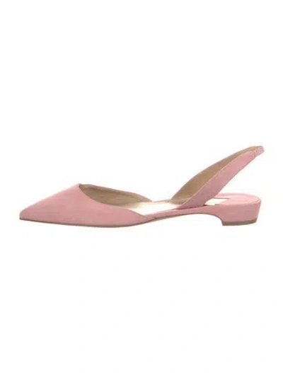 Pre-owned Paul Andrew Suede Slingback Flats In Pink