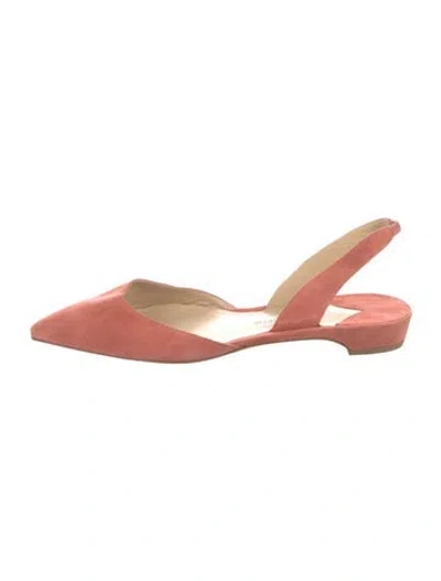 Pre-owned Paul Andrew Suede Slingback Flats In Pink