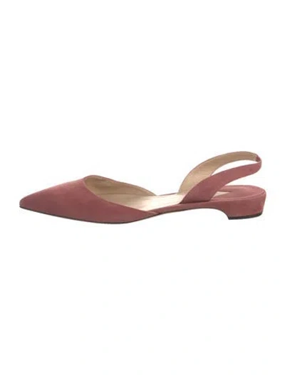 Pre-owned Paul Andrew Suede Slingback Flats In Pink