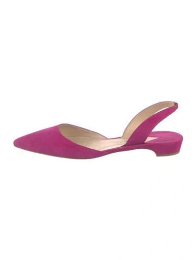 Pre-owned Paul Andrew Suede Slingback Flats In Purple