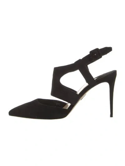 Pre-owned Paul Andrew Suede Slingback Pumps In Black