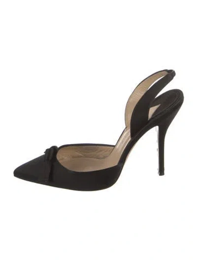 Pre-owned Paul Andrew Suede Slingback Pumps In Black