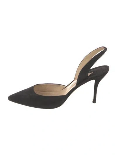 Pre-owned Paul Andrew Suede Slingback Pumps In Black