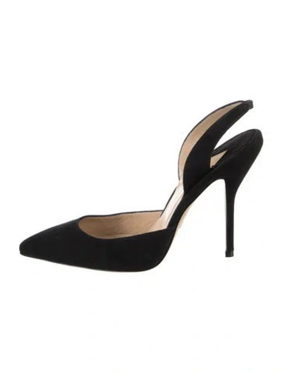 Pre-owned Paul Andrew Suede Slingback Pumps In Black