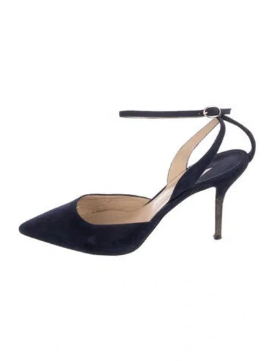 Pre-owned Paul Andrew Suede Slingback Pumps In Blue