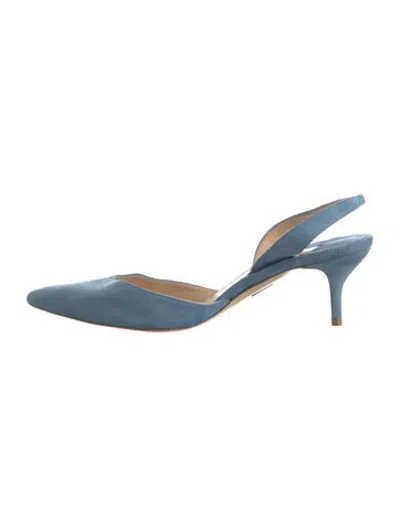 Pre-owned Paul Andrew Suede Slingback Pumps In Blue
