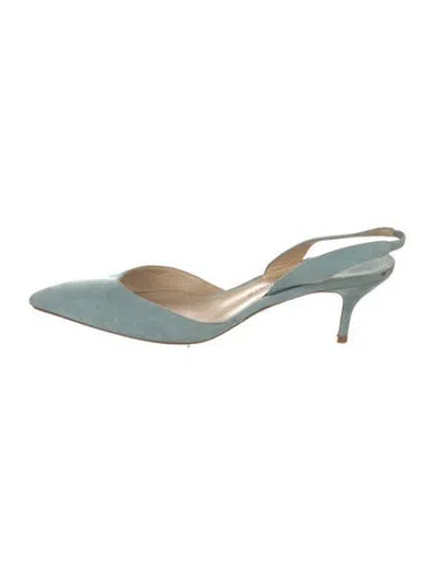 Pre-owned Paul Andrew Suede Slingback Pumps In Blue