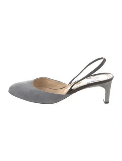 Pre-owned Paul Andrew Suede Slingback Pumps In Gray