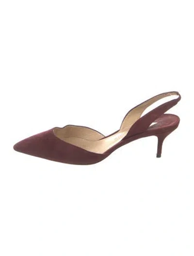 Pre-owned Paul Andrew Suede Slingback Pumps In Pink