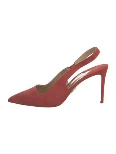 Pre-owned Paul Andrew Suede Slingback Pumps In Pink