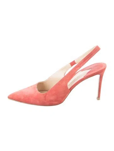 Pre-owned Paul Andrew Suede Slingback Pumps In Pink