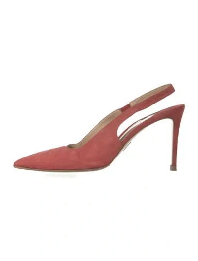 Pre-owned Paul Andrew Suede Slingback Pumps In Pink