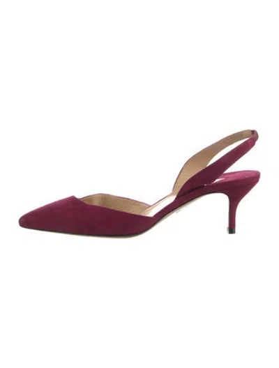 Pre-owned Paul Andrew Suede Slingback Pumps In Purple