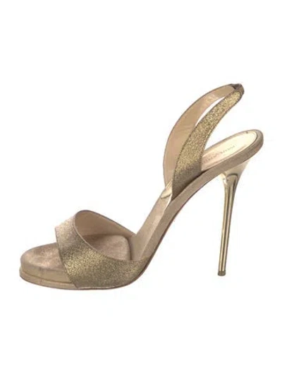 Pre-owned Paul Andrew Suede Slingback Sandals In Neutral