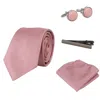 Paul Andrew Tie Pocket Square Cufflinks Pin Tie Gift Set In Pink