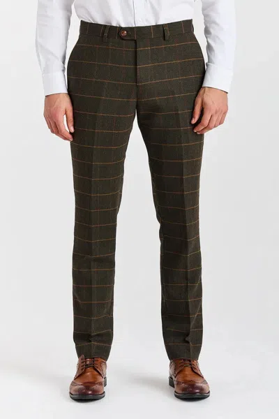 Paul Andrew Trousers Tweed Herringbone Check Wool Blend Pants In Black