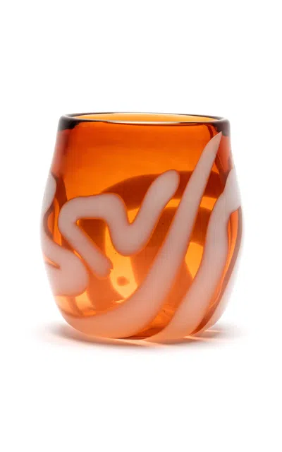 Paul Arnhold Glass - Exclusive Transparent Sienna Vase With White Strokes - Clear