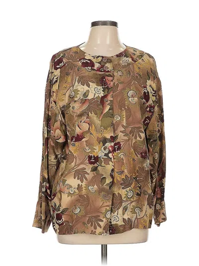 Pre-owned Paul Costelloe Long Sleeve Blouse In Brown