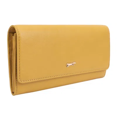 Paul Costelloe Women's Accra Leather Wallet Purse- Yellow