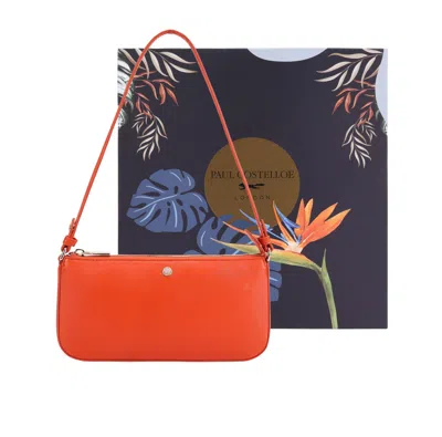Paul Costelloe Women's Audrey Leather Shoulder Bag- Orange