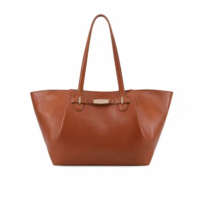 Paul Costelloe Women's Brown Judith Leather Tote Bag