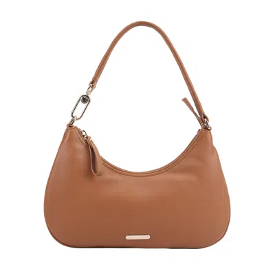 Paul Costelloe Women's Brown Tirana Leather Shoulder Bag - Chipmunk