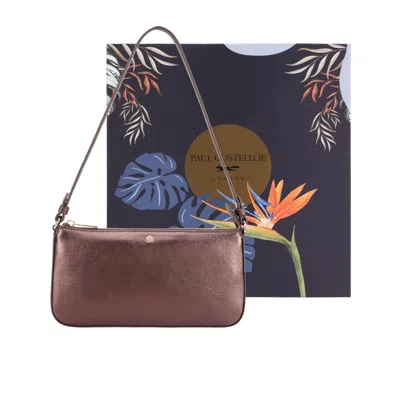 Paul Costelloe Women's Gold Audrey Leather Shoulder Bag